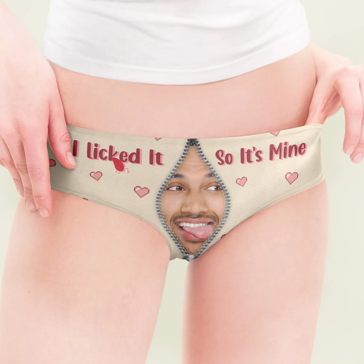 Custom Photo I Licked It So It's Mine - Birthday, Anniversary, Funny Gift For Wife, Girlfriend - Personalized Women's Low-waisted Brief - Image 6