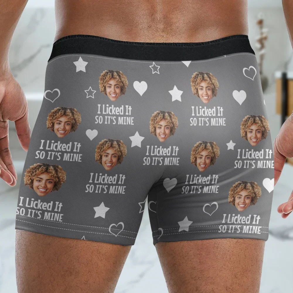 Custom Photo I Licked It So It's Mine - Personalized Men's Boxer Briefs - Image 5
