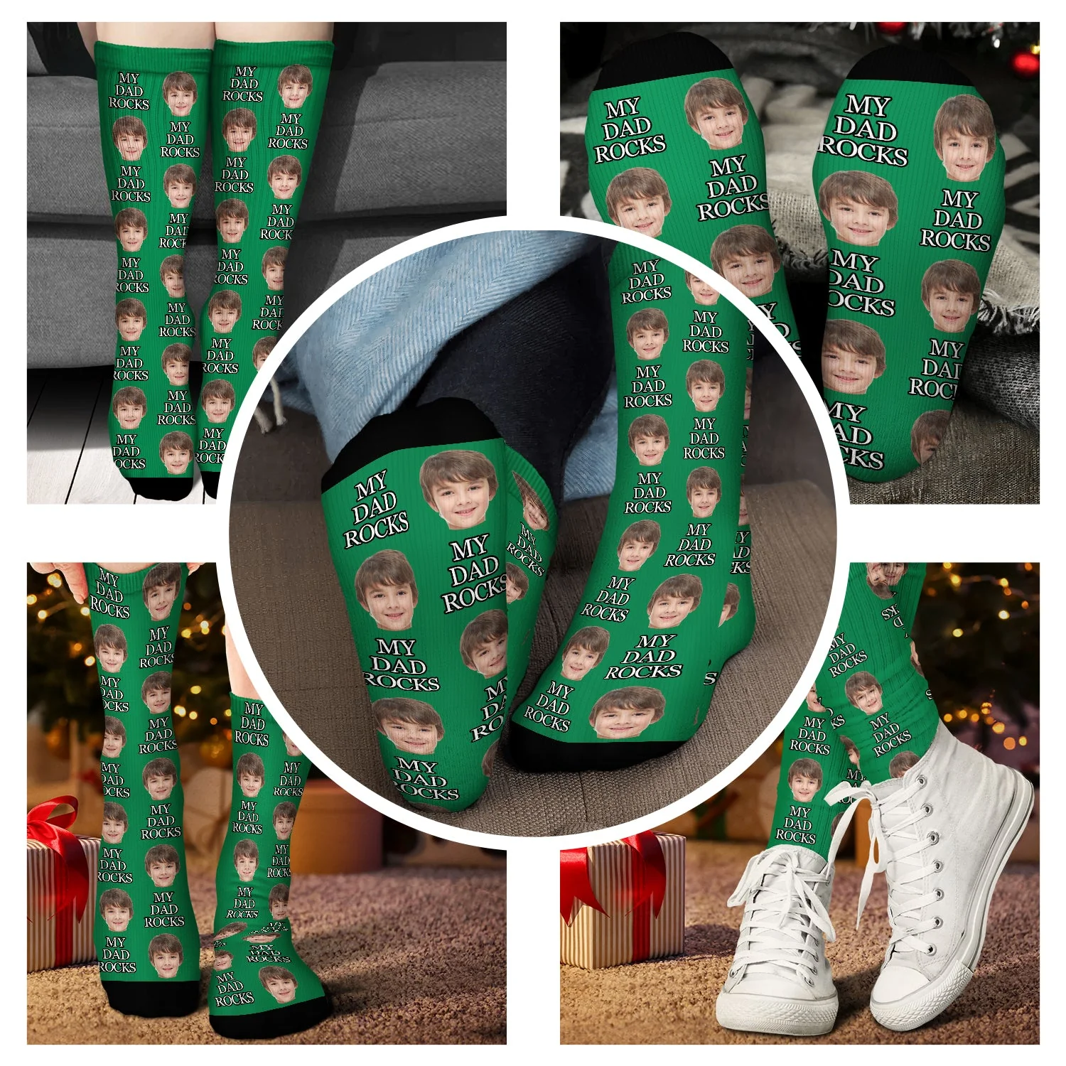 Custom Photo I Love Dad - Gift For Father - Personalized Socks - Image 5