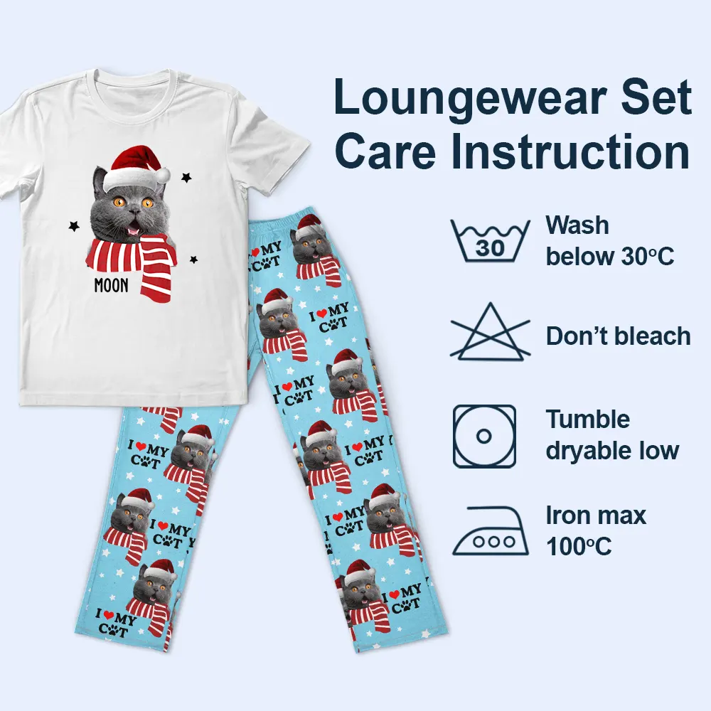 Custom Photo I Love My Dog Cat - Personalized Loungewear Set - Image 7