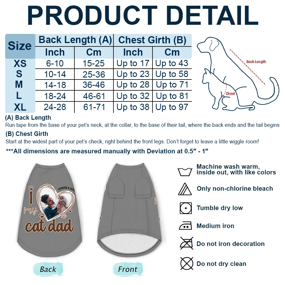 Custom Photo I Love My Dog Dad - Personalized Pet Shirt - Image 2