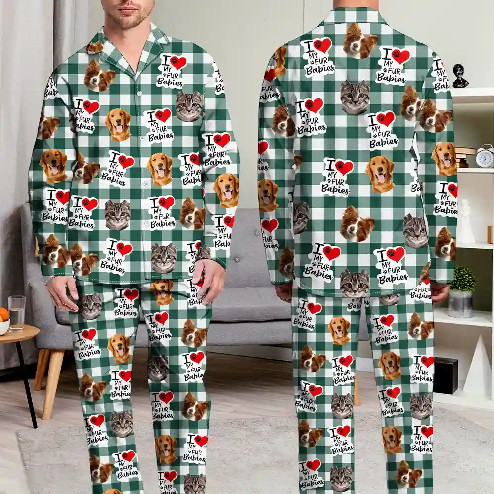 Custom Photo I Love My Dogs Cats Pets - Personalized Long Pajamas Set - Image 6