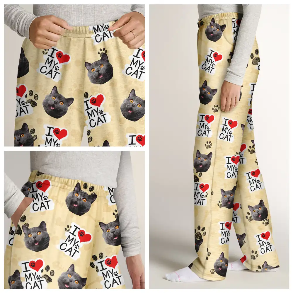 Custom Photo I Love My Dogs - Personalized Pajama Pants - Image 8