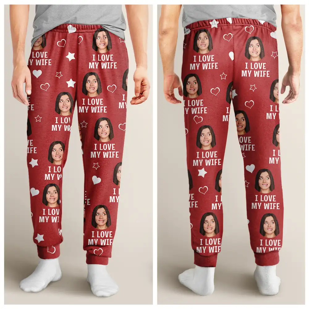 Custom Photo I Love My Family - Personalized Pajama Pants - Image 5