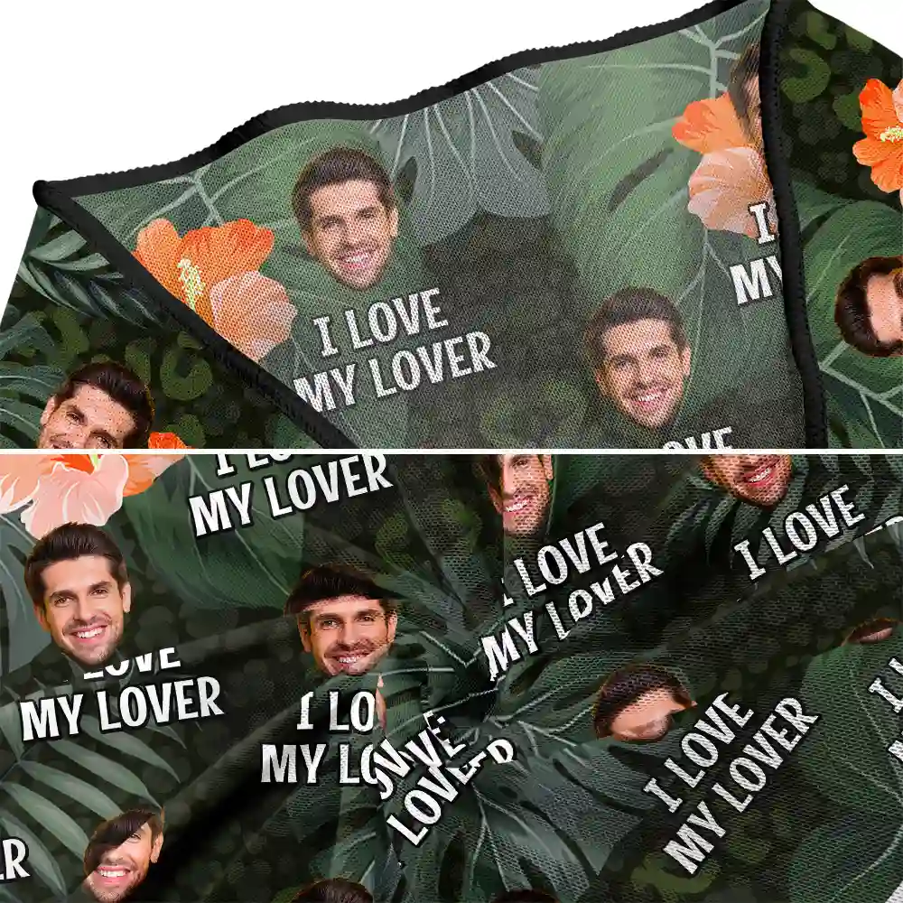 Custom Photo I Love My Husband - Personalized Short Sarong Swimwear Cover Ups - Image 5
