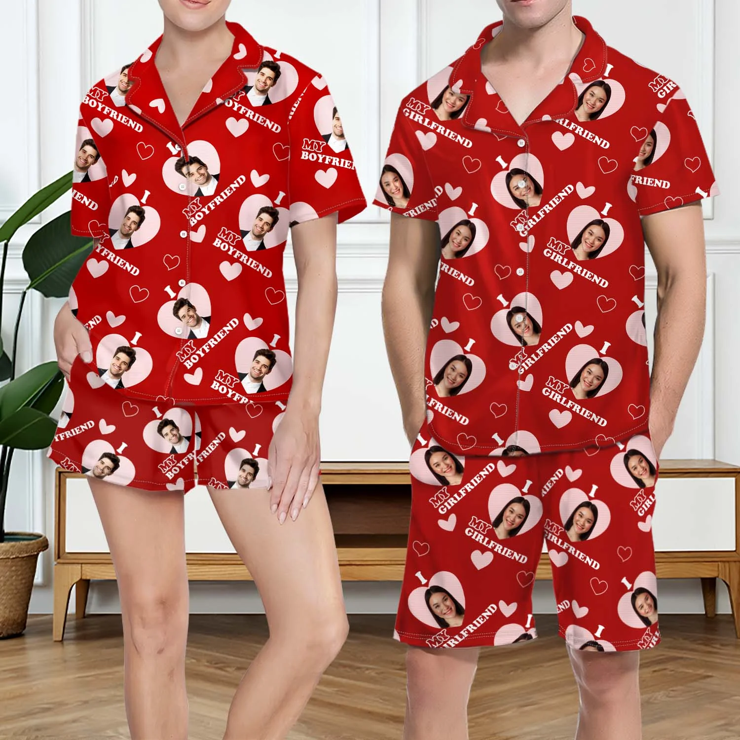 Custom Photo I Love My Husband Wife - Anniversary, Birthday Gift For Spouse, Husband, Wife, Boyfriend, Girlfriend - Personalized Custom Short Pajamas Set - Image 3