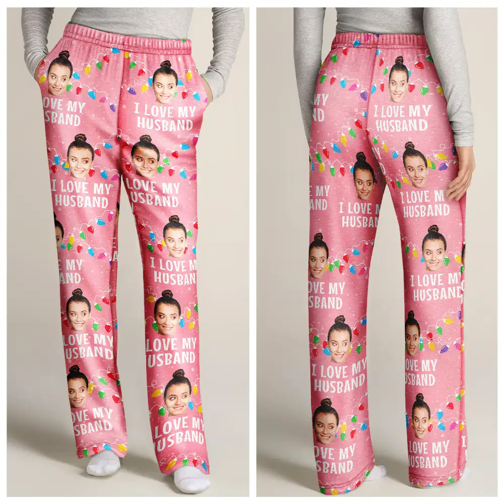 Custom Photo I Love My Wife - Personalized Sweatpants - Image 4