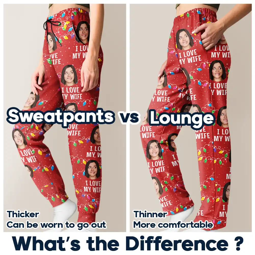 Custom Photo I Love My Wife - Personalized Sweatpants - Image 7