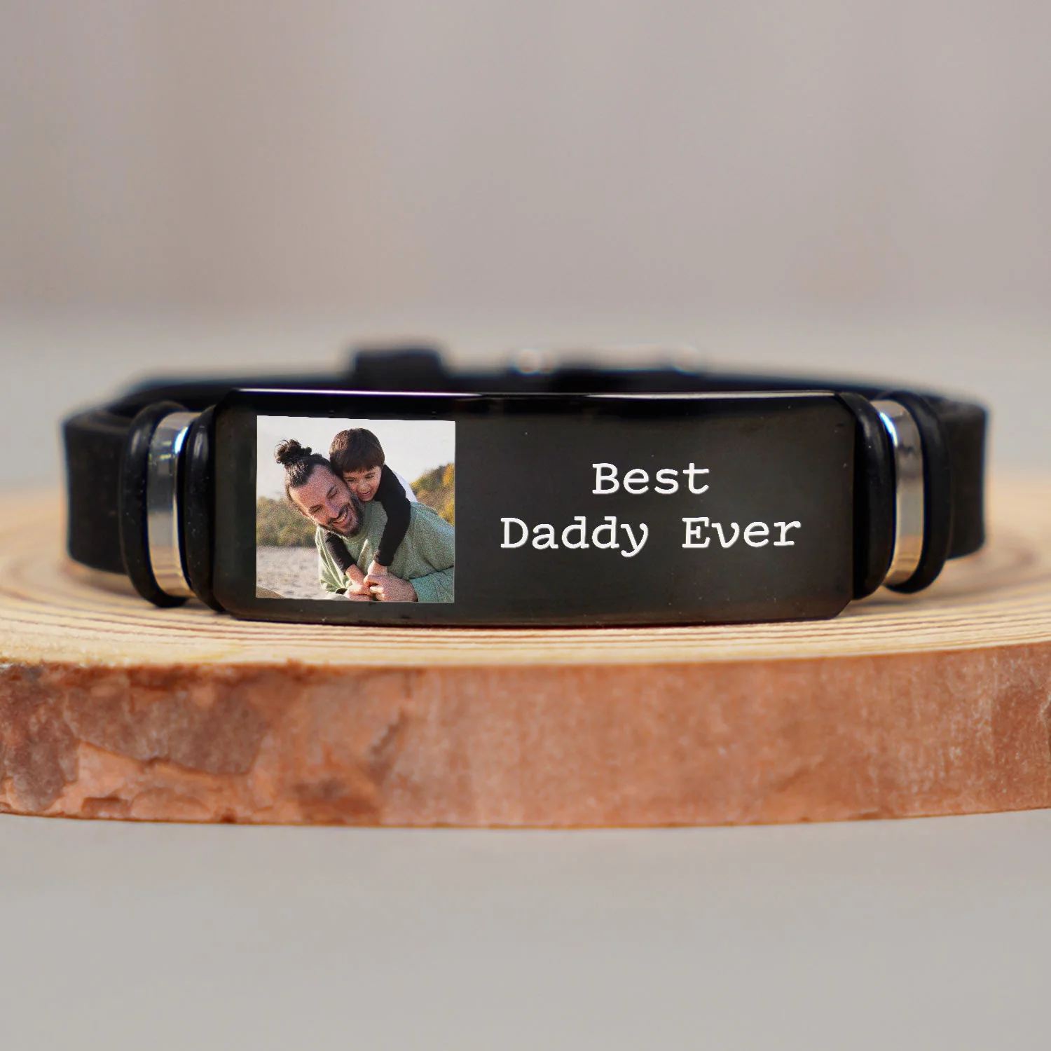 Custom Photo I Love You Daddy - Gift For Father - Personalized Engraved Bracelet - Image 3