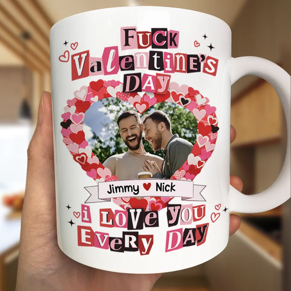 Custom Photo I Love You Every Day Ransom Note Style - Personalized Mug - Image 3