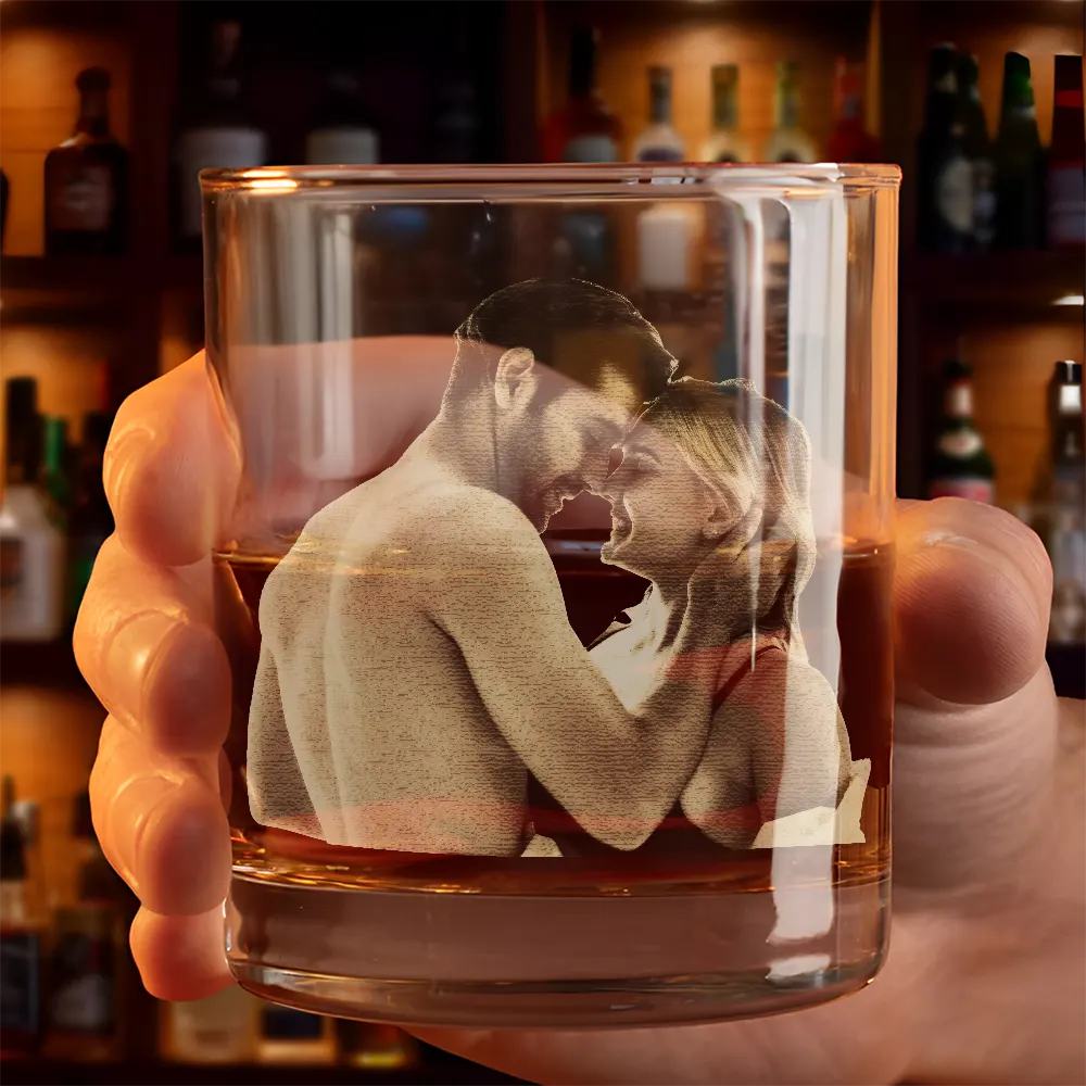 Custom Photo I Love You For Who You Are Hot Couple - Personalized Engraved Whiskey Glass - Image 4