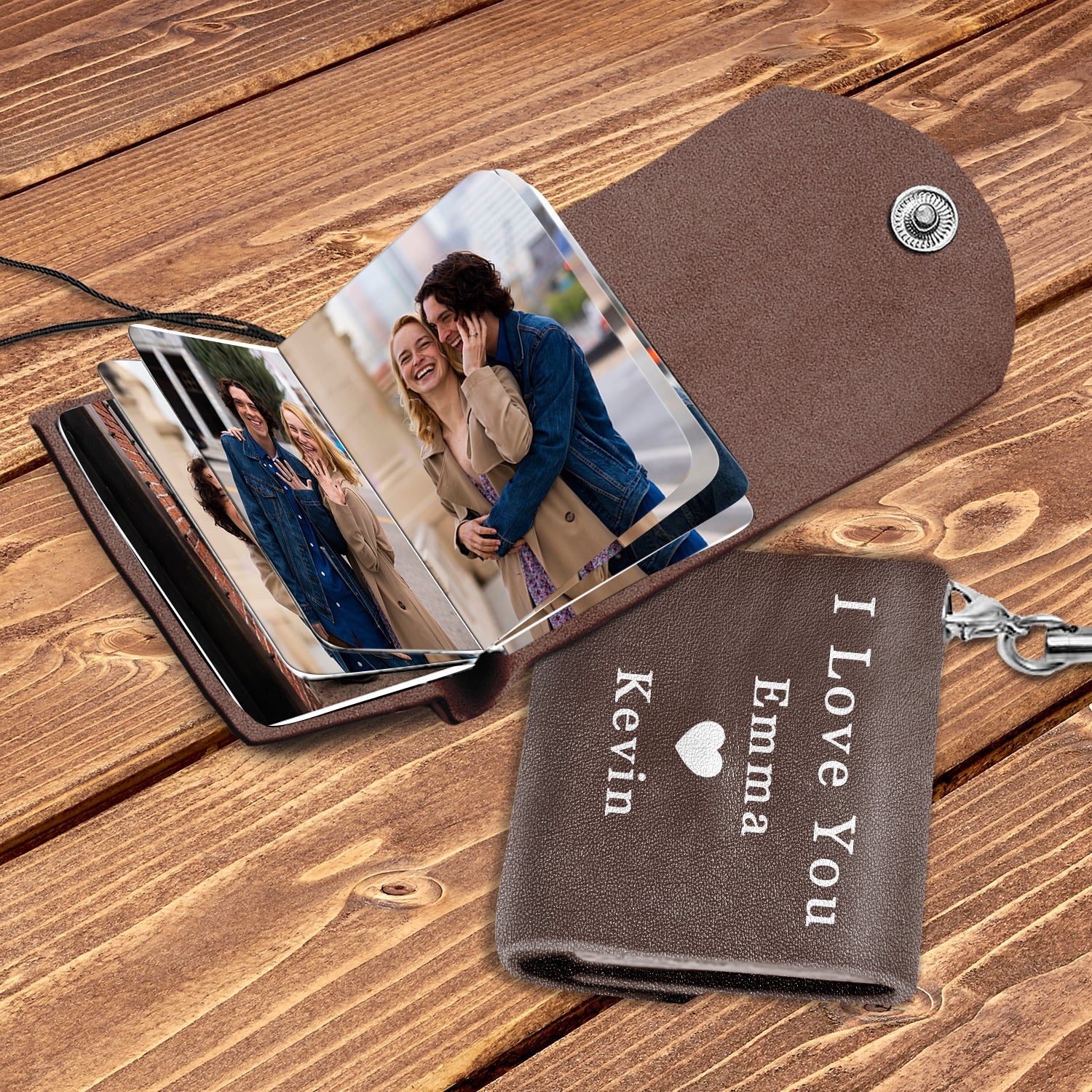 Custom Photo I Love You - Gift For Couples - Personalized Mini Photo Album Keychain - Image 2