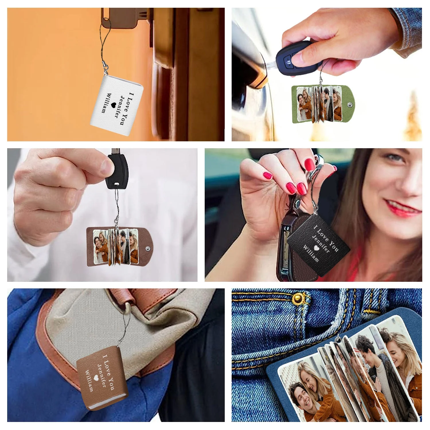 Custom Photo I Love You - Gift For Couples - Personalized Mini Photo Album Keychain - Image 4