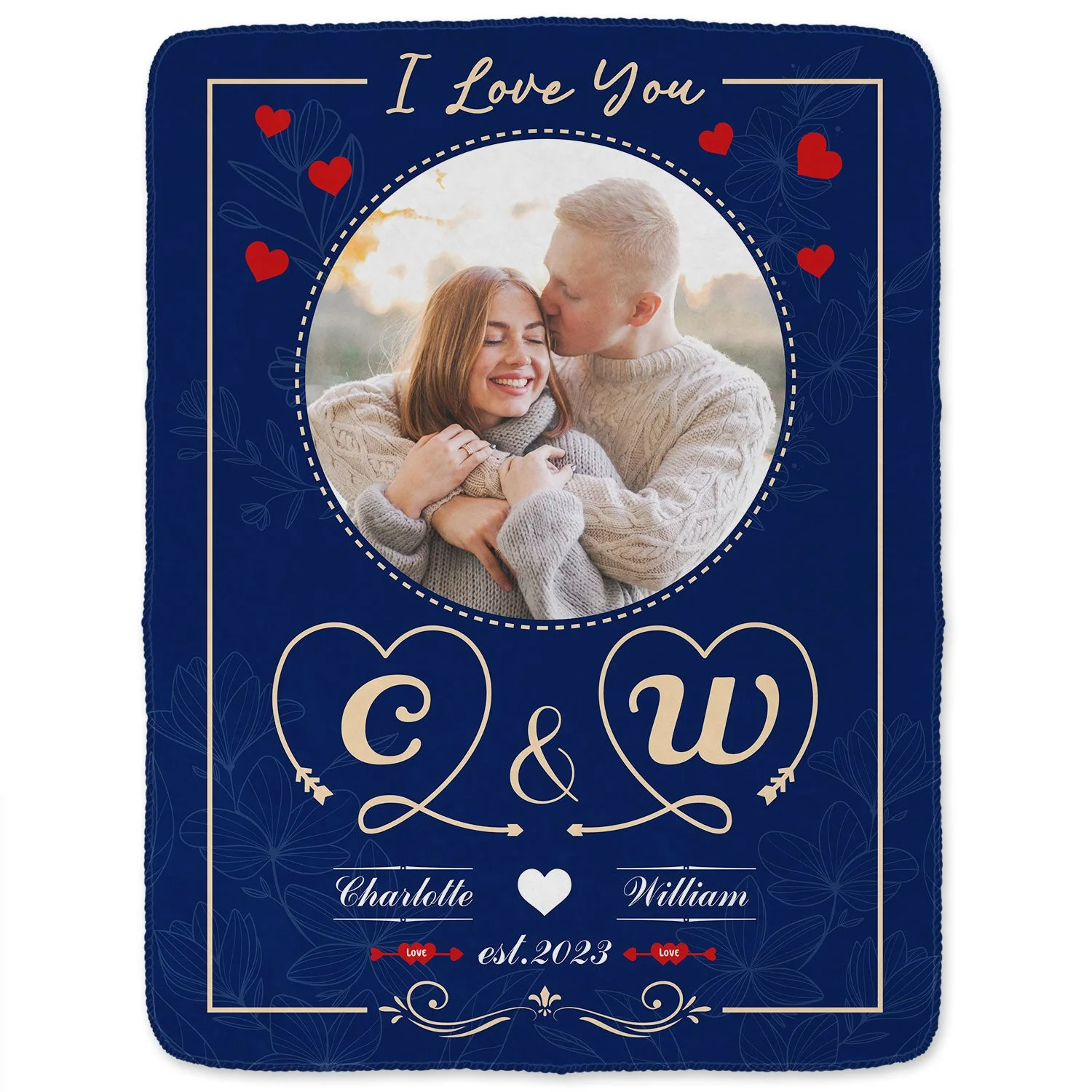 Custom Photo I Love You - Loving Gift For Couples - Personalized Fleece Blanket, Sherpa Blanket - Image 2