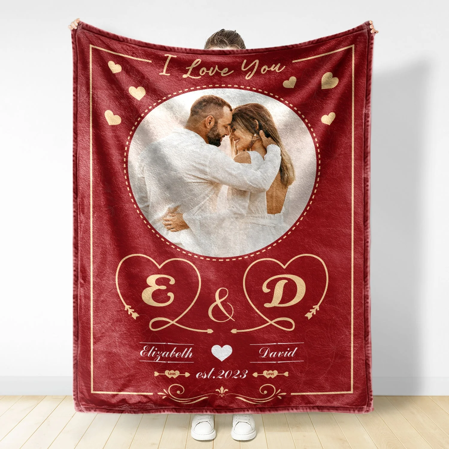 Custom Photo I Love You - Loving Gift For Couples - Personalized Fleece Blanket, Sherpa Blanket - Image 3