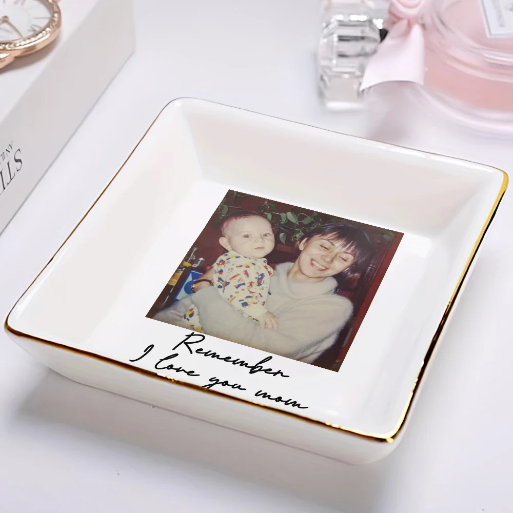 Custom Photo I Love You Mom Vintage - Personalized Ring Dish - Image 2