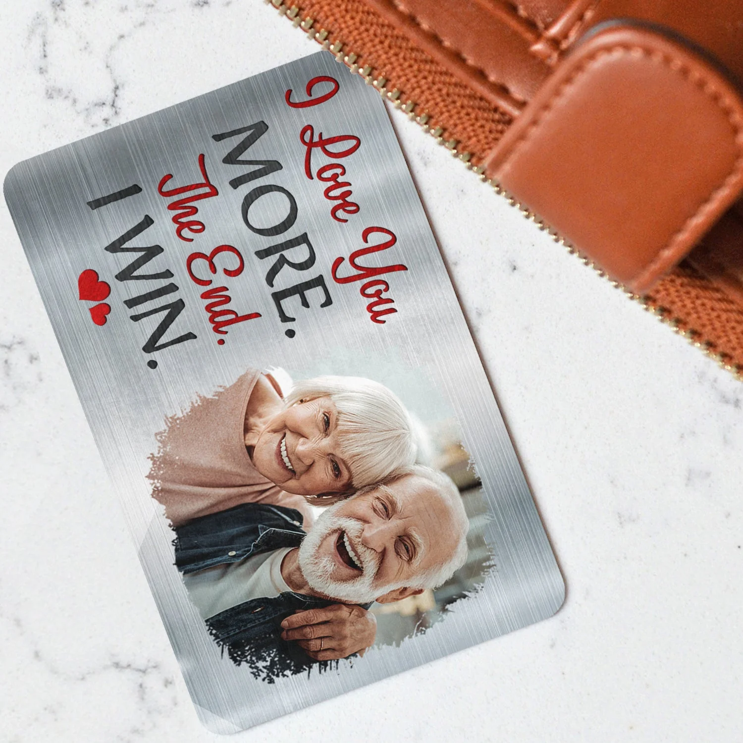 Custom Photo I Love You More - Gift For Couples, Husband, Wife - Personalized Aluminum Wallet Card - Image 3