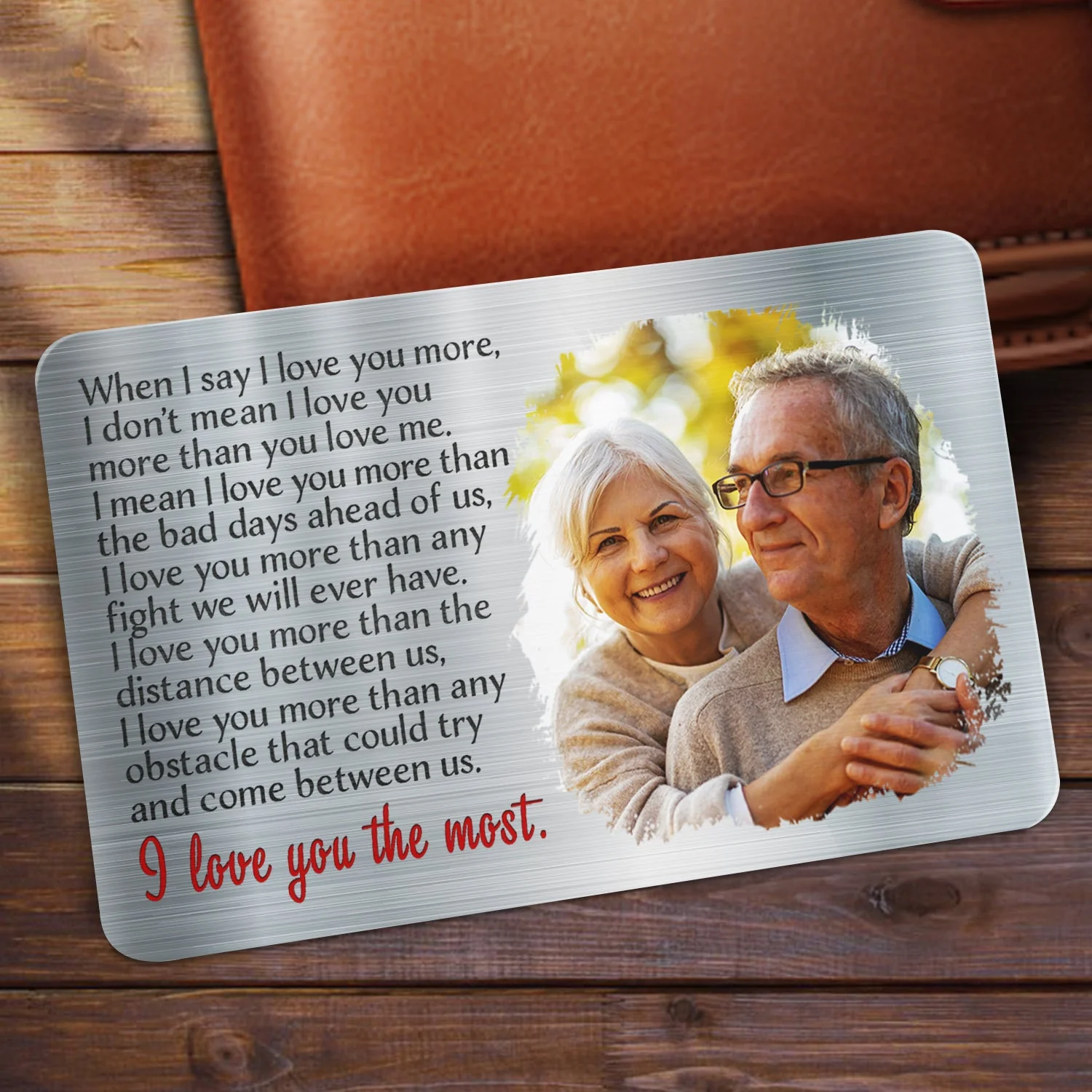 Custom Photo I Love You The Most - Gift For Couples, Husband, Wife - Personalized Aluminum Wallet Card - Image 2