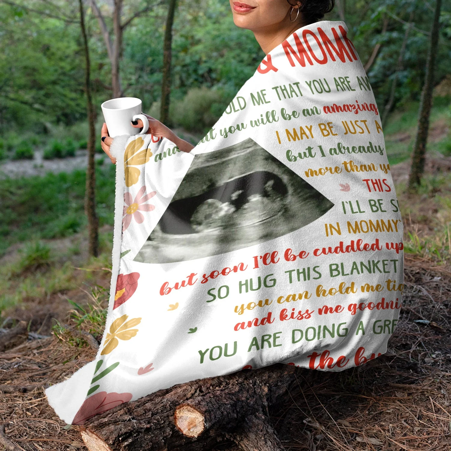 Custom Photo I May Be Just A Bump - Baby Shower Gift, Gift For First Mom - Personalized Fleece Blanket - Image 3