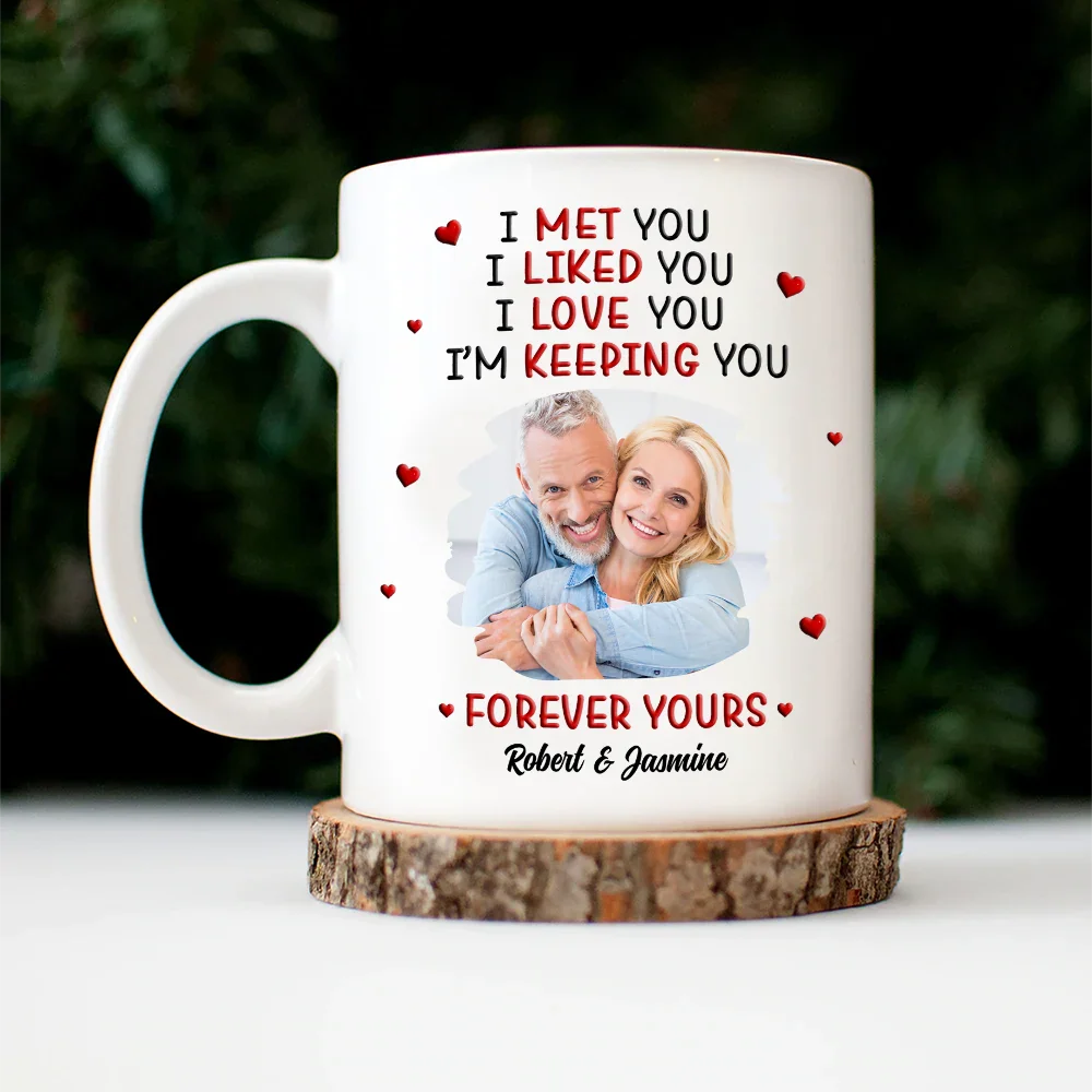 Custom Photo I Met You Liked You Love You Forever - Personalized Mug - Image 4