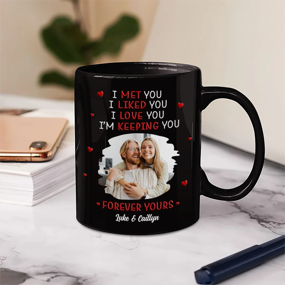 Custom Photo I Met You Liked You Love You Forever - Personalized Mug - Image 5