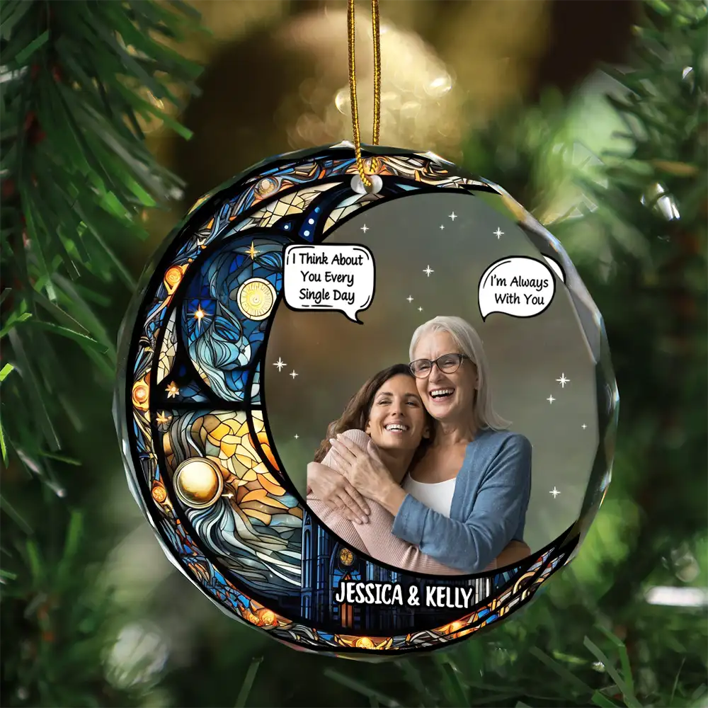 Custom Photo I Miss You I Know Memorial - Personalized Circle Glass Ornament - Image 4