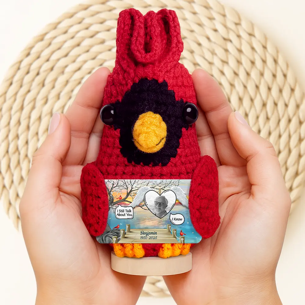 Custom Photo I Miss You - Personalized Doll Crochet With Custom Card - Image 2