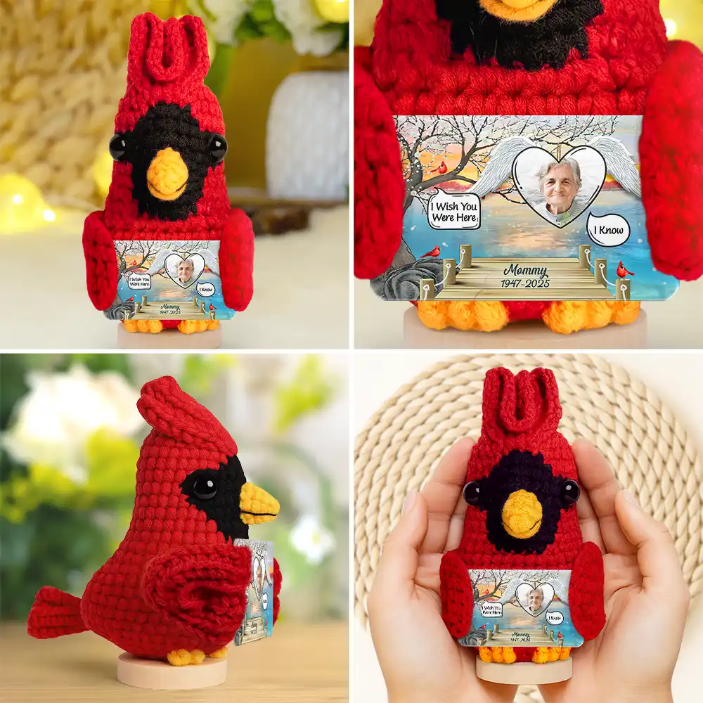 Custom Photo I Miss You - Personalized Doll Crochet With Custom Card - Image 3