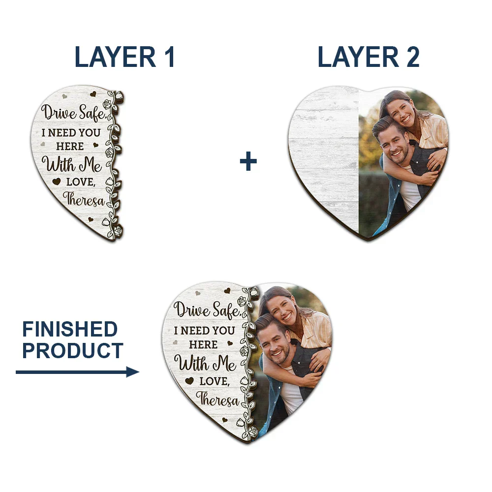 Custom Photo I Need You Here With Me - Personalized Custom Shaped Car Visor Clip - Image 4