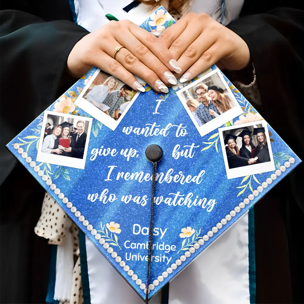 Custom Photo I Remember Who Was Watching - Personalized Graduation Cap Topper - Image 4