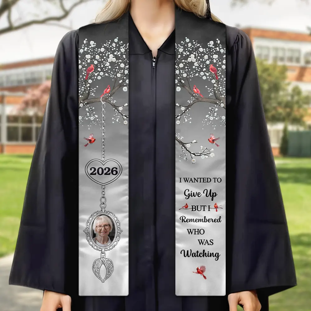 Custom Photo I Remembered Who Was Watching - Personalized Stoles - Image 2
