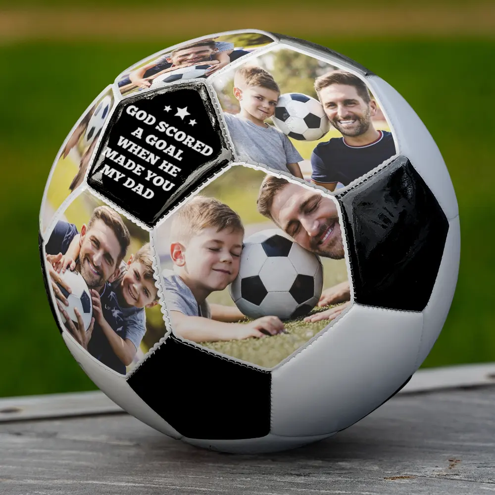 Custom Photo I Scored A Goal With You Dad - Personalized Soccer Ball - Image 4