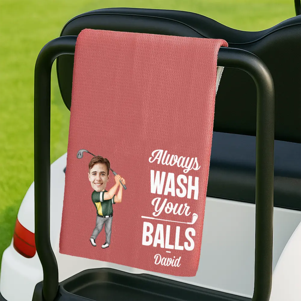 Custom Photo I Use This Towel To Clean My Balls Funny - Personalized Golf Towel - Image 3