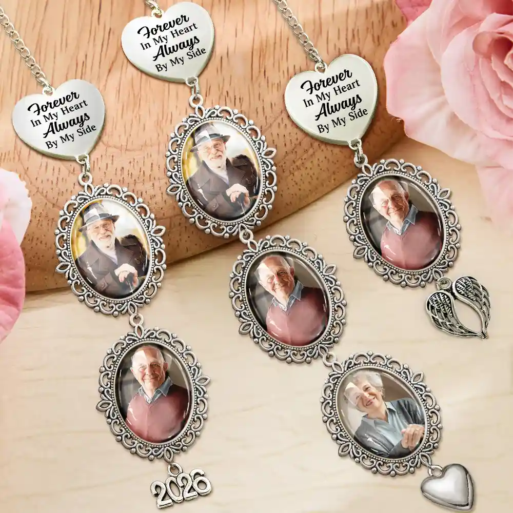Custom Photo I Walk With You Today And Everyday - Personalized Graduation Tassel Charm - Image 2