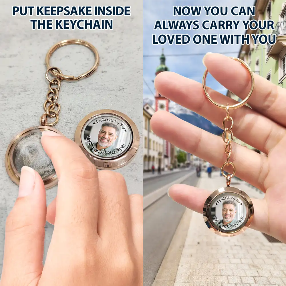 Custom Photo I Will Carry You Family Memorial - Personalized Keepsake Keychain - Image 5