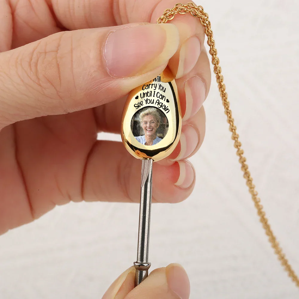 Custom Photo I Will Carry You Memorial - Personalized Keepsake Necklace - Image 3
