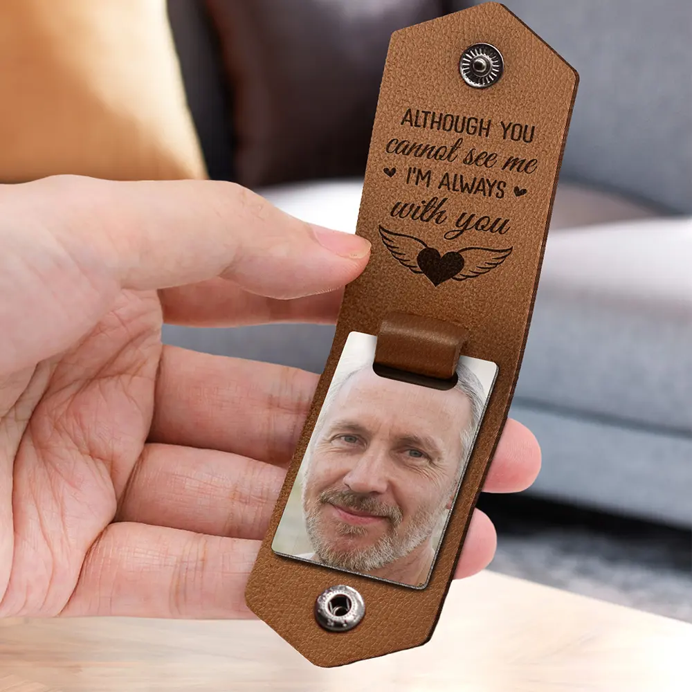 Custom Photo I Will Carry You Until I Can See You Again - Memorial Gift For Family - Personalized Leather Photo Keychain - Image 3