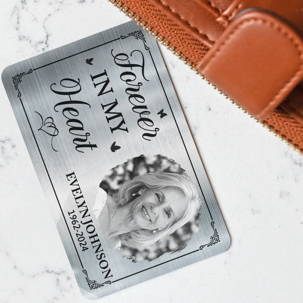 Custom Photo I Will Carry You Until I Can See You Again - Personalized Aluminum Wallet Card - Image 3