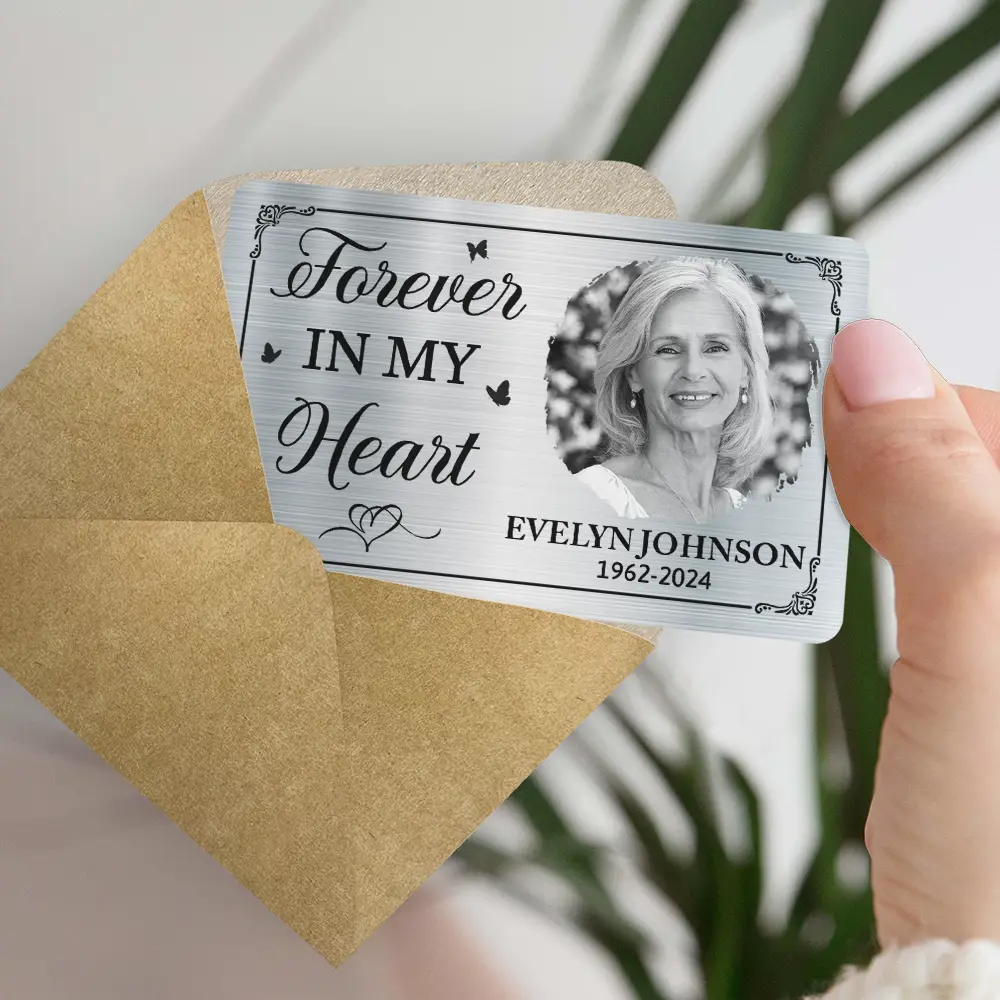 Custom Photo I Will Carry You Until I Can See You Again - Personalized Aluminum Wallet Card - Image 5