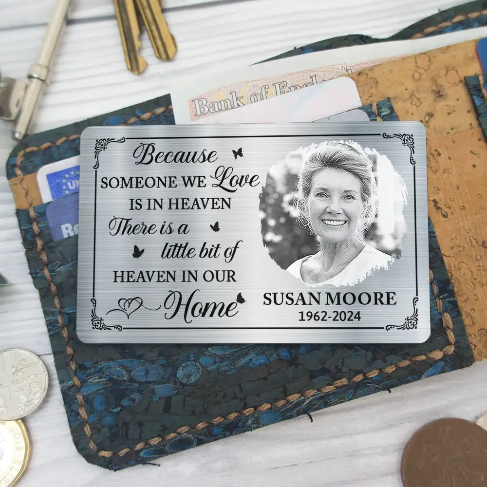 Custom Photo I Will Carry You Until I Can See You Again - Personalized Aluminum Wallet Card - Image 6