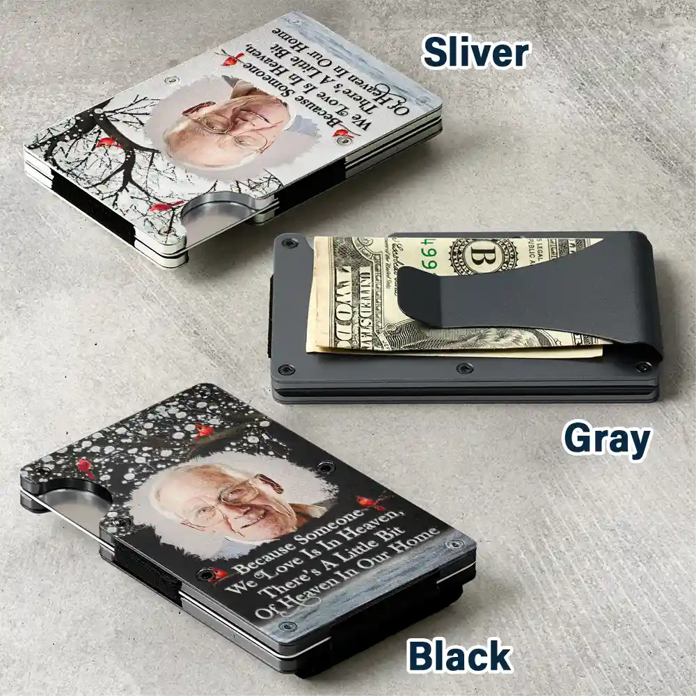 Custom Photo I Will Carry You Until I Can See You Again - Personalized Card Wallet With Money Clip - Image 4