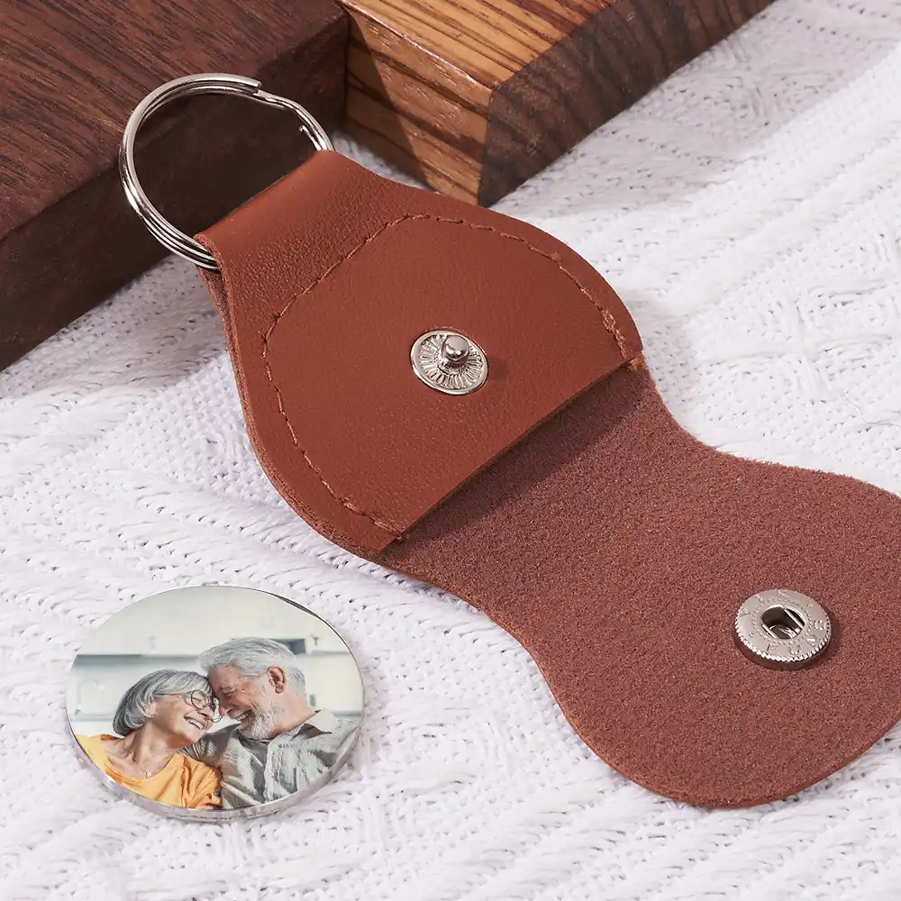 Custom Photo I Will Carry You With Me - Personalized Leather Pocket Hug - Image 3