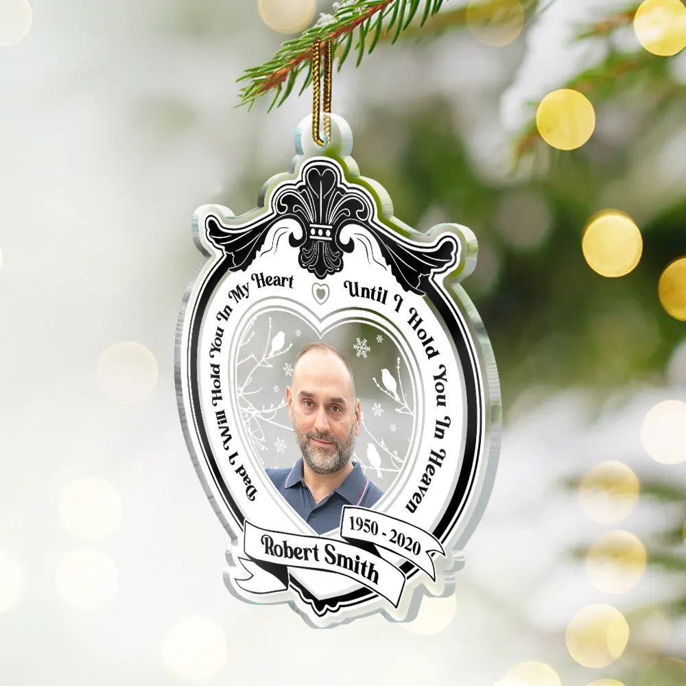 Custom Photo I Will Hold You In My Heart - Personalized Custom Shaped Acrylic Ornament - Image 3