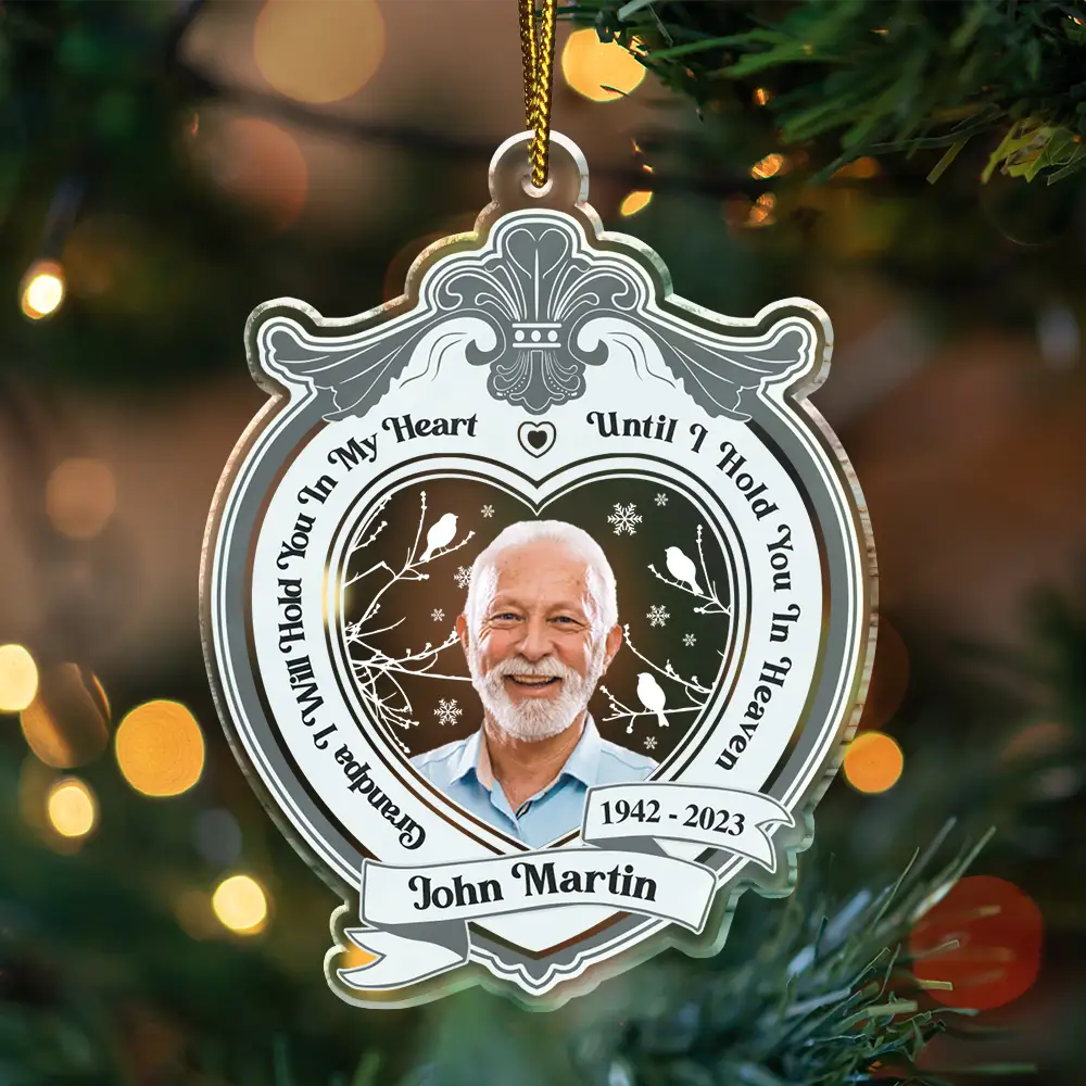 Custom Photo I Will Hold You In My Heart - Personalized Custom Shaped Acrylic Ornament - Image 4