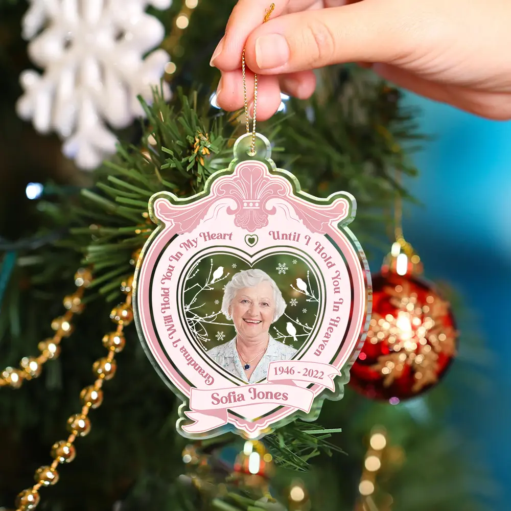 Custom Photo I Will Hold You In My Heart - Personalized Custom Shaped Acrylic Ornament - Image 5