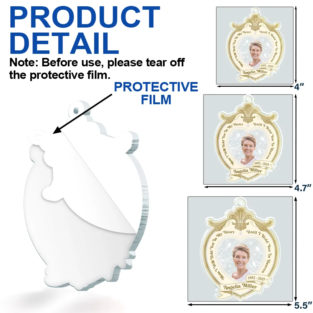 Custom Photo I Will Hold You In My Heart - Personalized Custom Shaped Acrylic Ornament - Image 7