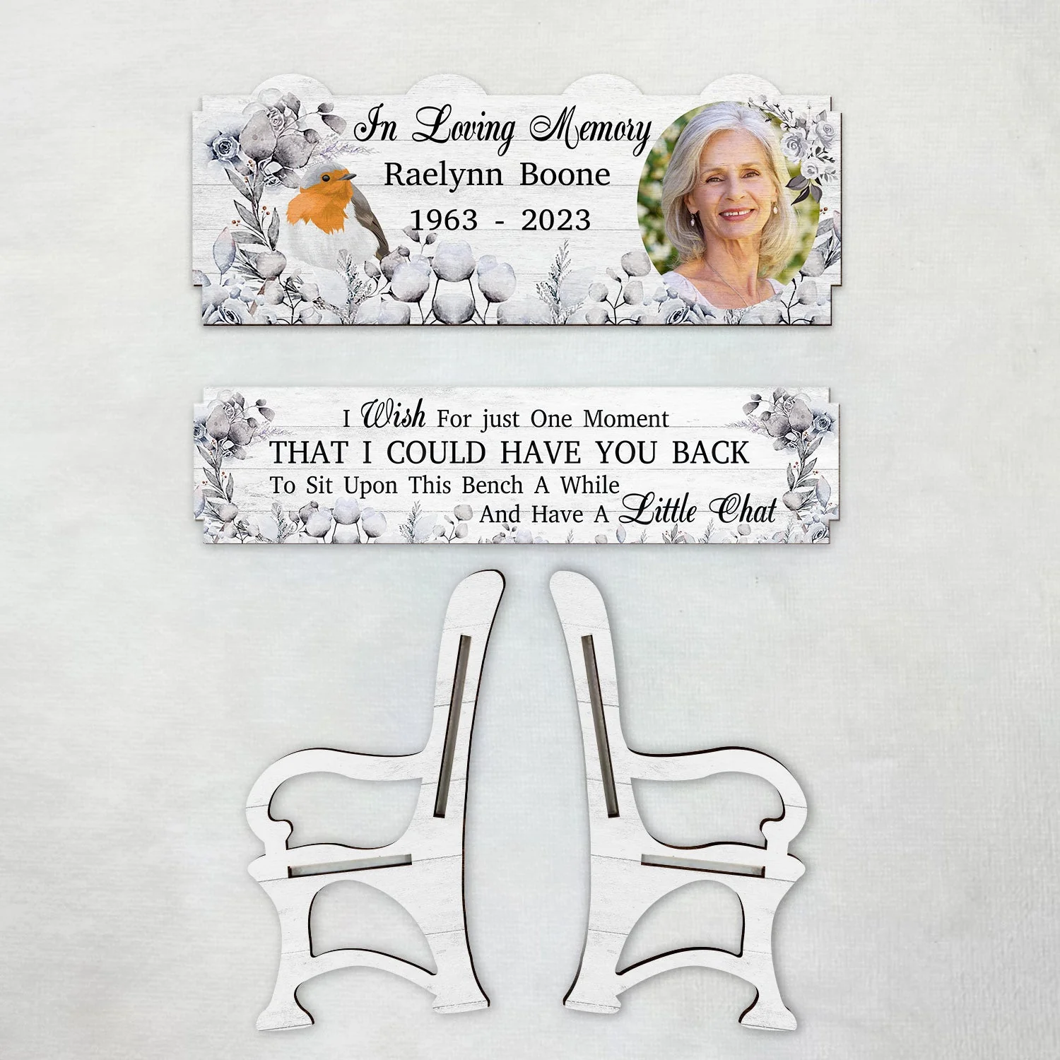 Custom Photo I Wish For Just One Moment - Memorial Gift For Family, Friends, Cat Lovers, Dog Lovers - Personalized Memorial Bench - Image 4