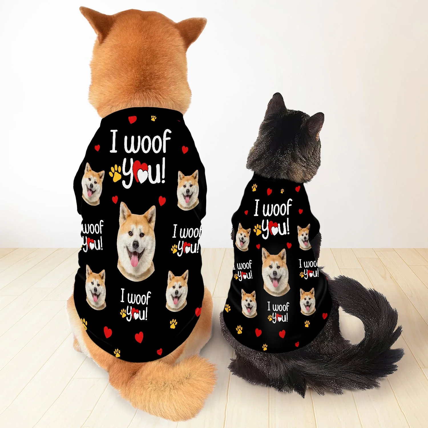 Custom Photo I Woof You - Gift For Dog Lovers - Personalized Pet Shirt - Image 4