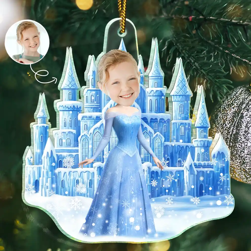 Custom Photo Ice Princess Face Cut - Personalized Acrylic Photo Ornament