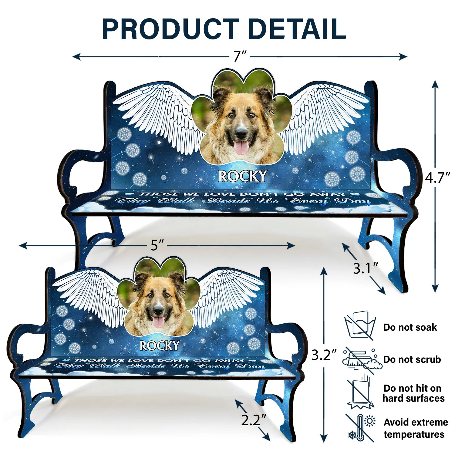 Custom Photo If Love Alone Could Have Kept You Here - Memorial Gift For Cat Lovers, Dog Lovers - Personalized Memorial Bench - Image 5
